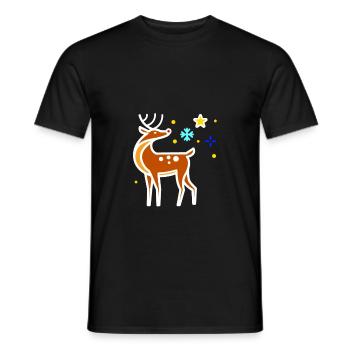 Rentier - Männer T-Shirt - Schwarz - Vorne - AI Model Male 178 light (178cm)
