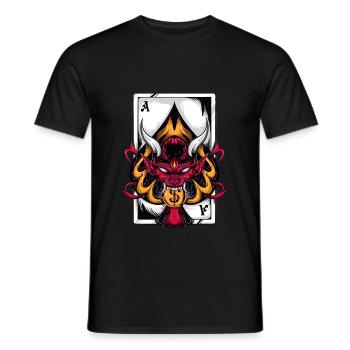 Poker Teufel Pokern Pokerkarte Casino Ass Satan - Männer T-Shirt - Schwarz - Vorne - AI Model Male 178 light (178cm)