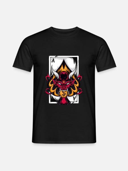 Poker Devil Poker Poker Card Casino Ace Satan - Men's T-Shirt - black