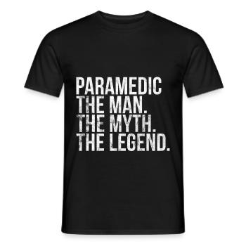 paramedic man myth legend - Men's T-Shirt - black - Front - AI Model Male 178 light (178cm)