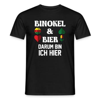 Binokel Spieler Kartenspiel Outfit Binokel & Bier - Männer T-Shirt - Schwarz - Vorne - AI Model Male 178 light (178cm)