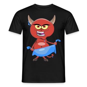 Dirty devil with towel - bath towel T-shirt - Men's T-Shirt - black - Front - AI Model Male 178 light (178cm)