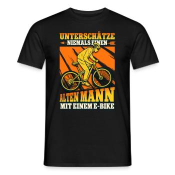 Unterschätze niemals einen alten Mann Pedelec - Männer T-Shirt - Schwarz - Vorne - AI Model Male 178 light (178cm)