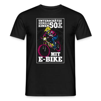50. Geburtstag Pedelec E-Bike - Männer T-Shirt - Schwarz - Vorne - AI Model Male 178 light (178cm)