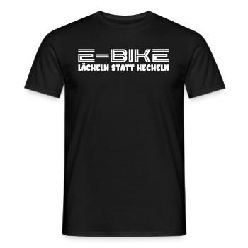 E-Bike Smile au lieu de Panting Pedelec E-Bike - T-shirt homme - noir - Devant - AI Model Male 178 light (178cm)