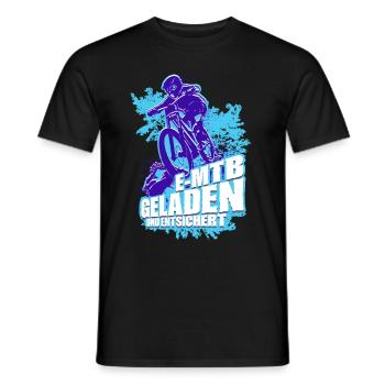 E-MTB Pedelec E-Bike chargé et non sécurisé - T-shirt homme - noir - Devant - AI Model Male 178 light (178cm)