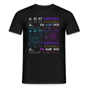 Ja es ist Elektrisch Pedelec E-Bike - Männer T-Shirt - Schwarz - Vorne - AI Model Male 178 light (178cm)