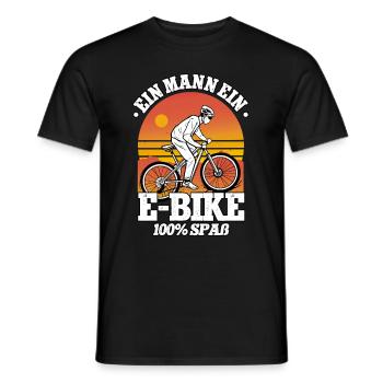 Ein Mann ein E-Bike Pedelec E-Bike - Männer T-Shirt - Schwarz - Vorne - AI Model Male 178 light (178cm)