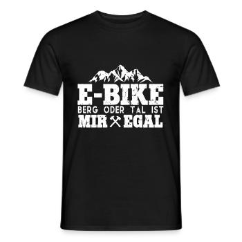 E-bike mountain or valley does not matter to me Pedelec e-bike - Men's T-Shirt - black - Front - AI Model Male 178 light (178cm)