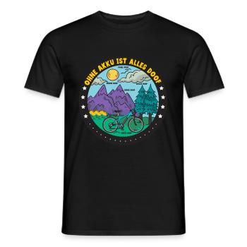 Ohne Akku ist alles doof Pedelec E-Bike - Männer T-Shirt - Schwarz - Vorne - AI Model Male 178 light (178cm)
