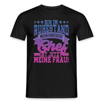 Ich bin im Ruhestand mein einziger Chef ist jetzt - Männer T-Shirt - Schwarz - Vorne - AI Model Male 178 light (178cm)