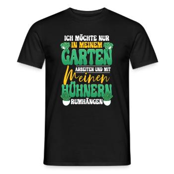 Ich möchte nur in meinem garten arbeiten Gärtner - Männer T-Shirt - Schwarz - Vorne - AI Model Male 178 light (178cm)
