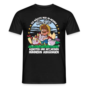 Ich möchte nur in meinem garten arbeiten Gärtner - Männer T-Shirt - Schwarz - Vorne - AI Model Male 178 light (178cm)