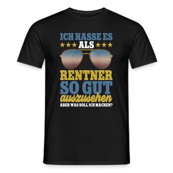 Ich hasse es als Rentner - Männer T-Shirt - Schwarz - Vorne - AI Model Male 178 light (178cm)
