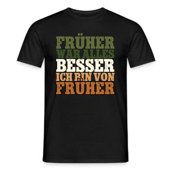 Früher war alles besser Rentner - Männer T-Shirt - Schwarz - Vorne - AI Model Male 178 light (178cm)