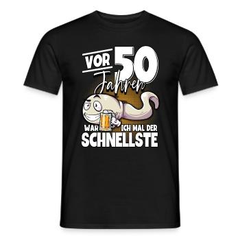 50. Geburtstag Vor 50 Jahren war ich mal der - Männer T-Shirt - Schwarz - Vorne - AI Model Male 178 light (178cm)