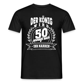50. Geburtstag Der König wird 50 - Männer T-Shirt - Schwarz - Vorne - AI Model Male 178 light (178cm)