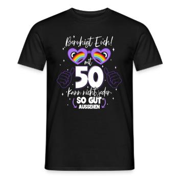 50. Geburtstag So gut kann man mit 50 aussehen - Männer T-Shirt - Schwarz - Vorne - AI Model Male 178 light (178cm)