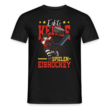Echte Kerle spielen Eishockey - Männer T-Shirt - Schwarz - Vorne - AI Model Male 178 light (178cm)