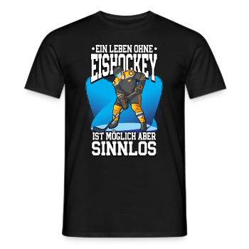 Ein leben ohne Eishockey - Männer T-Shirt - Schwarz - Vorne - AI Model Male 178 light (178cm)