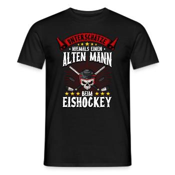 Eishockey Männer - Männer T-Shirt - Schwarz - Vorne - AI Model Male 178 light (178cm)