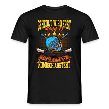 Geheult wird erst wenn es stark blutet Eishockey - Männer T-Shirt - Schwarz - Vorne - AI Model Male 178 light (178cm)