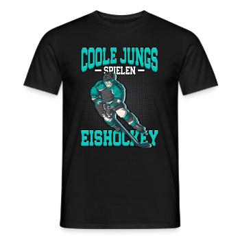 Coole Jungs spielen Eishockey - Männer T-Shirt - Schwarz - Vorne - AI Model Male 178 light (178cm)