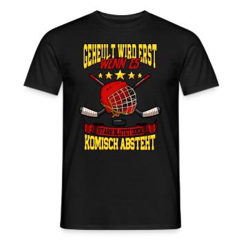 Geheult wird erst wenn es stark blutet Eishockey - Männer T-Shirt - Schwarz - Vorne - AI Model Male 178 light (178cm)