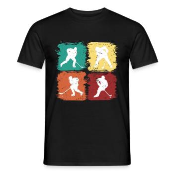 Maillot de hockey sur glace Vintage - T-shirt homme - noir - Devant - AI Model Male 178 light (178cm)