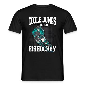 Coole Jungs spielen Eishockey - Männer T-Shirt - Schwarz - Vorne - AI Model Male 178 light (178cm)