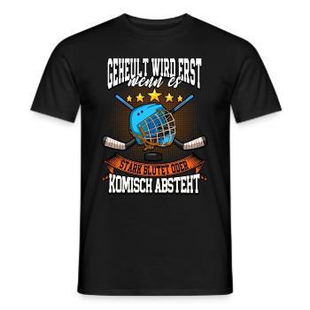 Geheult wird erst wenn es stark blutet Eishockey - Männer T-Shirt - Schwarz - Vorne - AI Model Male 178 light (178cm)