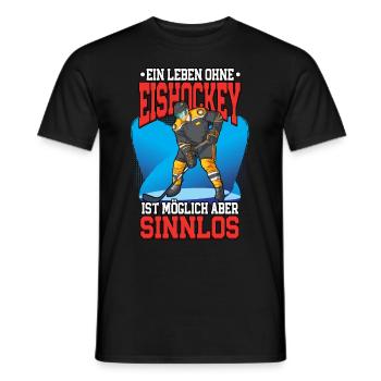 Ein leben ohne Eishockey - Männer T-Shirt - Schwarz - Vorne - AI Model Male 178 light (178cm)