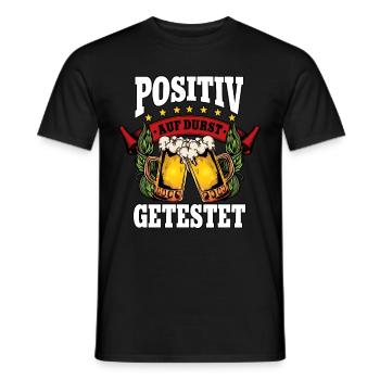Positiv auf Bier - Männer T-Shirt - Schwarz - Vorne - AI Model Male 178 light (178cm)