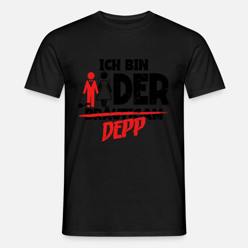 Ich bin der Depp Bräutigam - Männer T-Shirt - Schwarz
