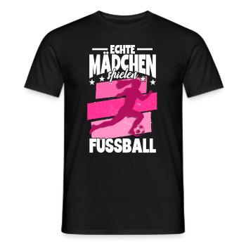 Fußball Echte Mädchen spielen Fußball - Männer T-Shirt - Schwarz - Vorne - AI Model Male 178 light (178cm)