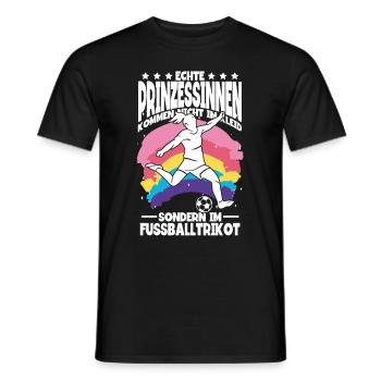 Fußball Echte Prinzessinnen tragen Fussball Trikot - Männer T-Shirt - Schwarz - Vorne - AI Model Male 178 light (178cm)