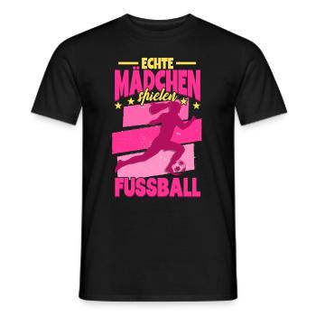 Fußball Echte Mädchen spielen Fußball - Männer T-Shirt - Schwarz - Vorne - AI Model Male 178 light (178cm)