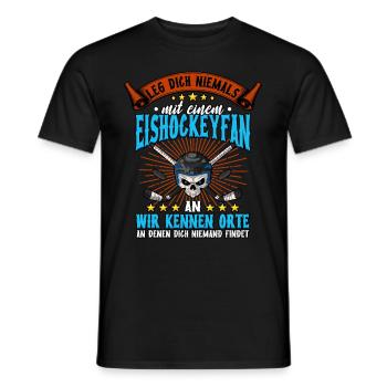 Eishockey - Männer T-Shirt - Schwarz - Vorne - AI Model Male 178 light (178cm)