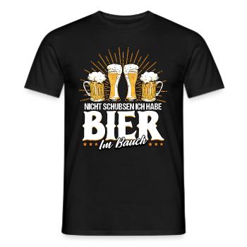 Nicht schubsen ich habe Bier im Bauch Bier - Männer T-Shirt - Schwarz - Vorne - AI Model Male 178 light (178cm)