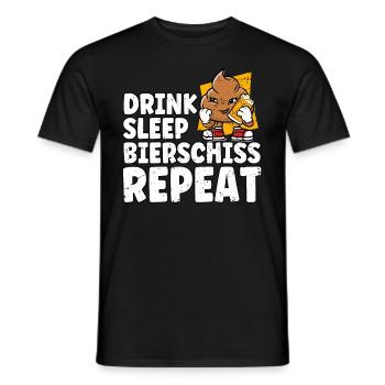 Drink Sleep Bierschiss Repeat Bier - Männer T-Shirt - Schwarz - Vorne - AI Model Male 178 light (178cm)
