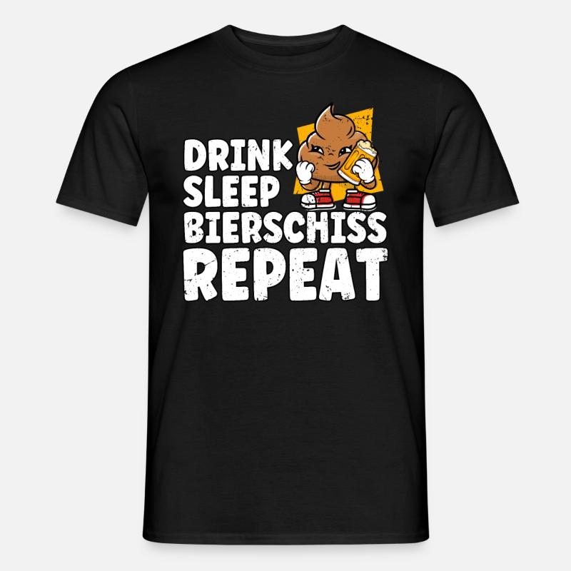 Drink Sleep Bierschiss Repeat Bier - Männer T-Shirt - Schwarz