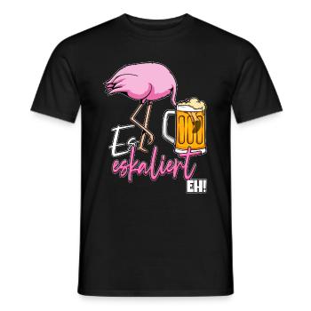 Es Eskaliert Eh Flamingo Bier Disko Festival - Männer T-Shirt - Schwarz - Vorne - AI Model Male 178 light (178cm)