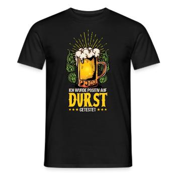 Ich wurde positiv auf Durst getestet Bier - Männer T-Shirt - Schwarz - Vorne - AI Model Male 178 light (178cm)