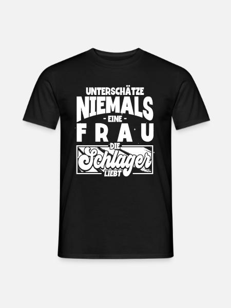 Schlagerparty Frauen Schlager - Männer T-Shirt - Schwarz