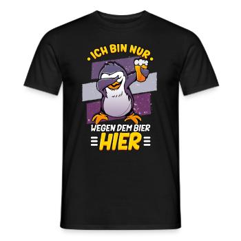 Ich bin nur wegen dem Bier hier Bier - Männer T-Shirt - Schwarz - Vorne - AI Model Male 178 light (178cm)