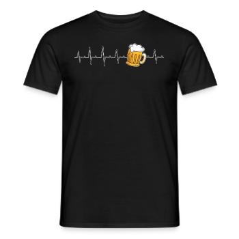 Beer Heartbeat Beer - Men's T-Shirt - black - Front - AI Model Male 178 light (178cm)