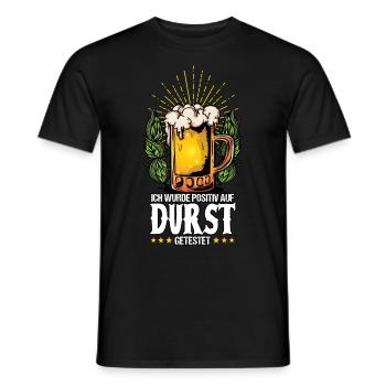 Ich wurde positiv auf Durst getestet Bier - Männer T-Shirt - Schwarz - Vorne - AI Model Male 178 light (178cm)
