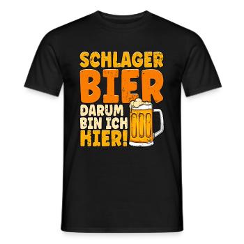 Schlagerparty Schlager Bier - Männer T-Shirt - Schwarz - Vorne - AI Model Male 178 light (178cm)