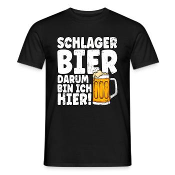 Schlagerparty Schlager Bier - Männer T-Shirt - Schwarz - Vorne - AI Model Male 178 light (178cm)