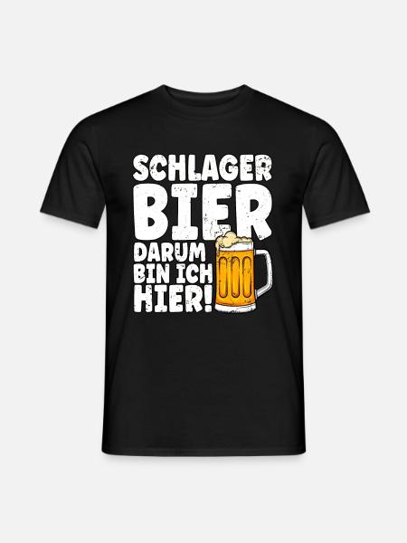 Schlagerparty Schlager Bier - Männer T-Shirt - Schwarz
